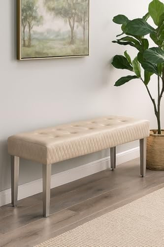 Luxury Mink Velvet 3-Seater Bench Modern Upholstered Dining & Entryway Seat