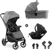 3in1 Travel System Pushchair Pram Car Seat Set Lightweight Reclining Grey