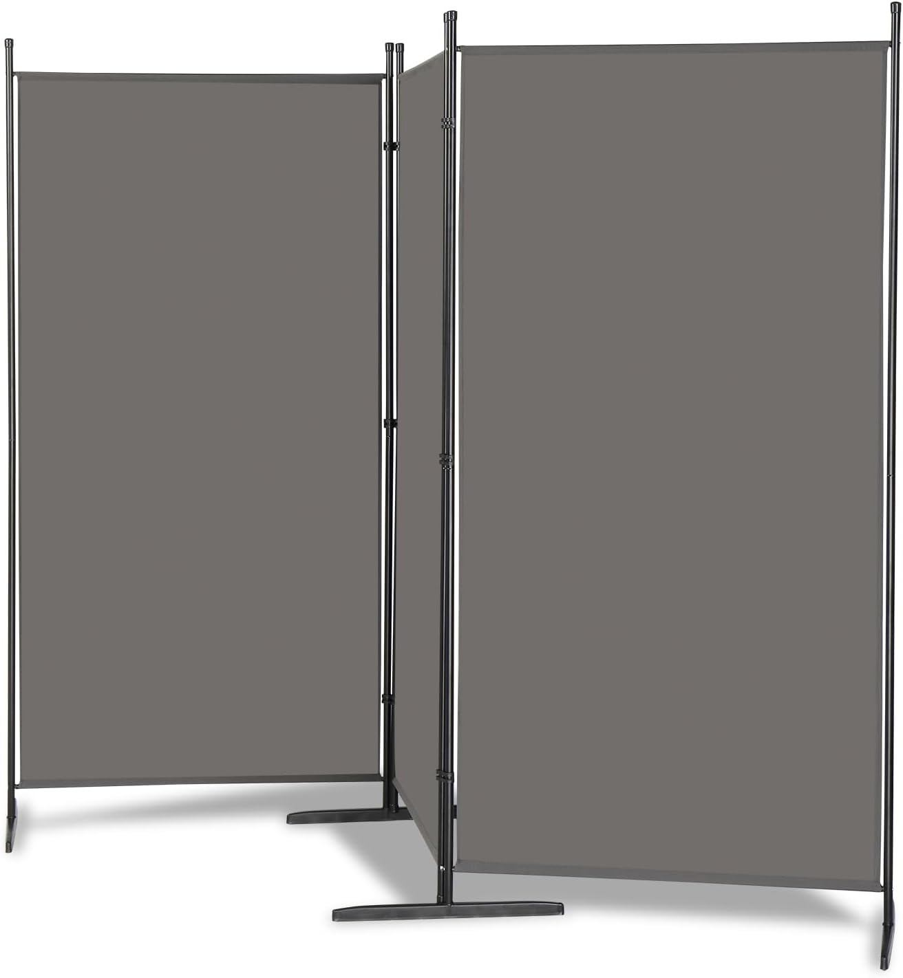 3 Panel Grey Folding Room Divider Privacy Screen Partition for Office Bedroom
