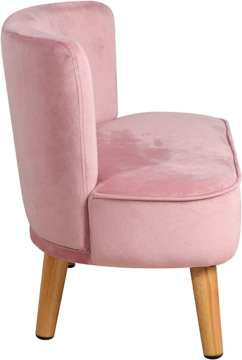 Soft Velvet Kids Sofa, 2-Seater Play Couch for Toddlers, Compact 90.5x44.5x57.5c