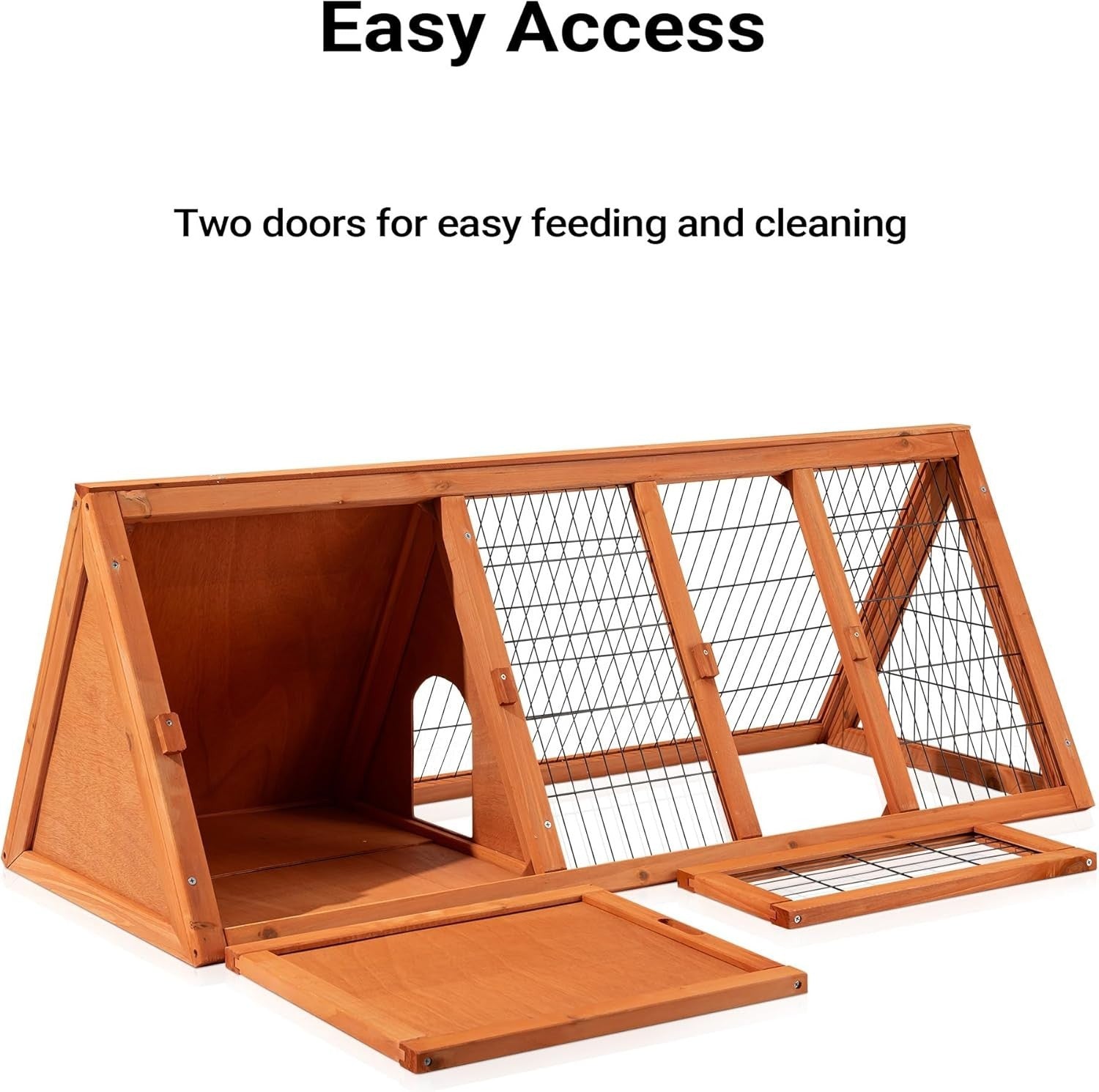 Wooden Rabbit Hutch Open Run 118x50x45cm Spruce