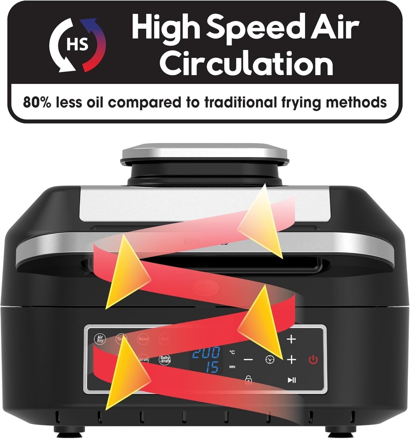 Cream 12L Air Fryer Oven + 6.3L Grill Set Temp Probe 60min Low Oil