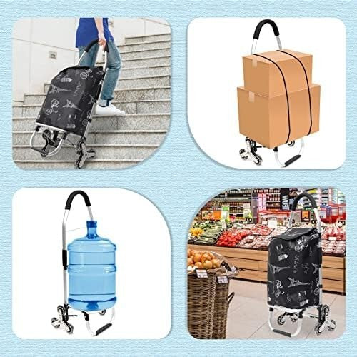 6-Wheel Folding Stair Climber Trolley Cart – 45L Heavy Duty Grocery Utility