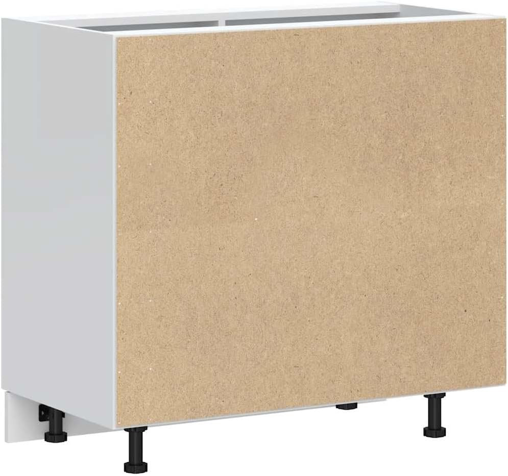 Smoked Oak Under Sink Bathroom Cabinet 60cm Modern Storage Unit