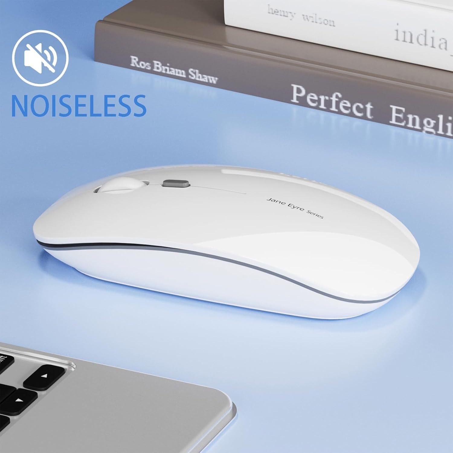 Wireless Mouse Rechargeable Silent 2.4G Slim 1600 DPI Laptop PC
