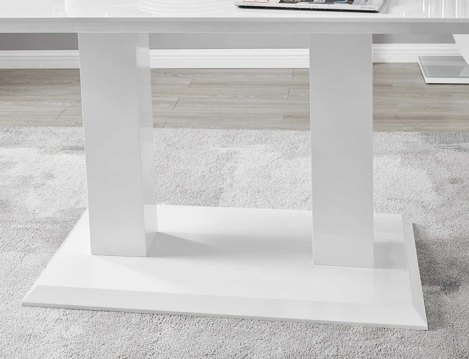 Modern White Gloss Dining Table Rectangular 150cm – Sleek & Durable