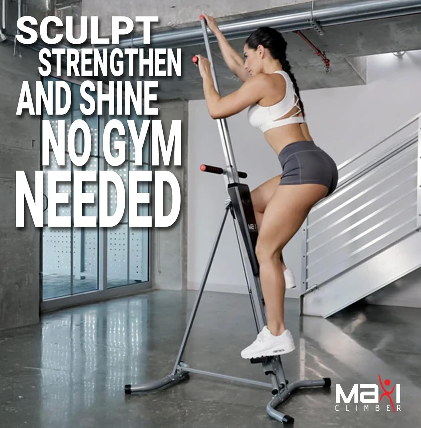 Foldable Vertical Climber Machine w/ Digital Counter, Height Adjust & Full-Body