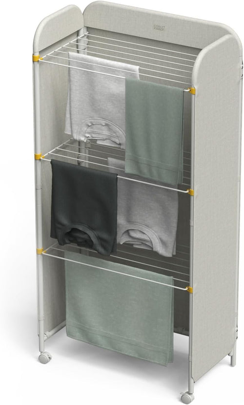 3 Tier Indoor Clothes Airer with Fabric Cover Wheels Heavy Duty Folding Rack
