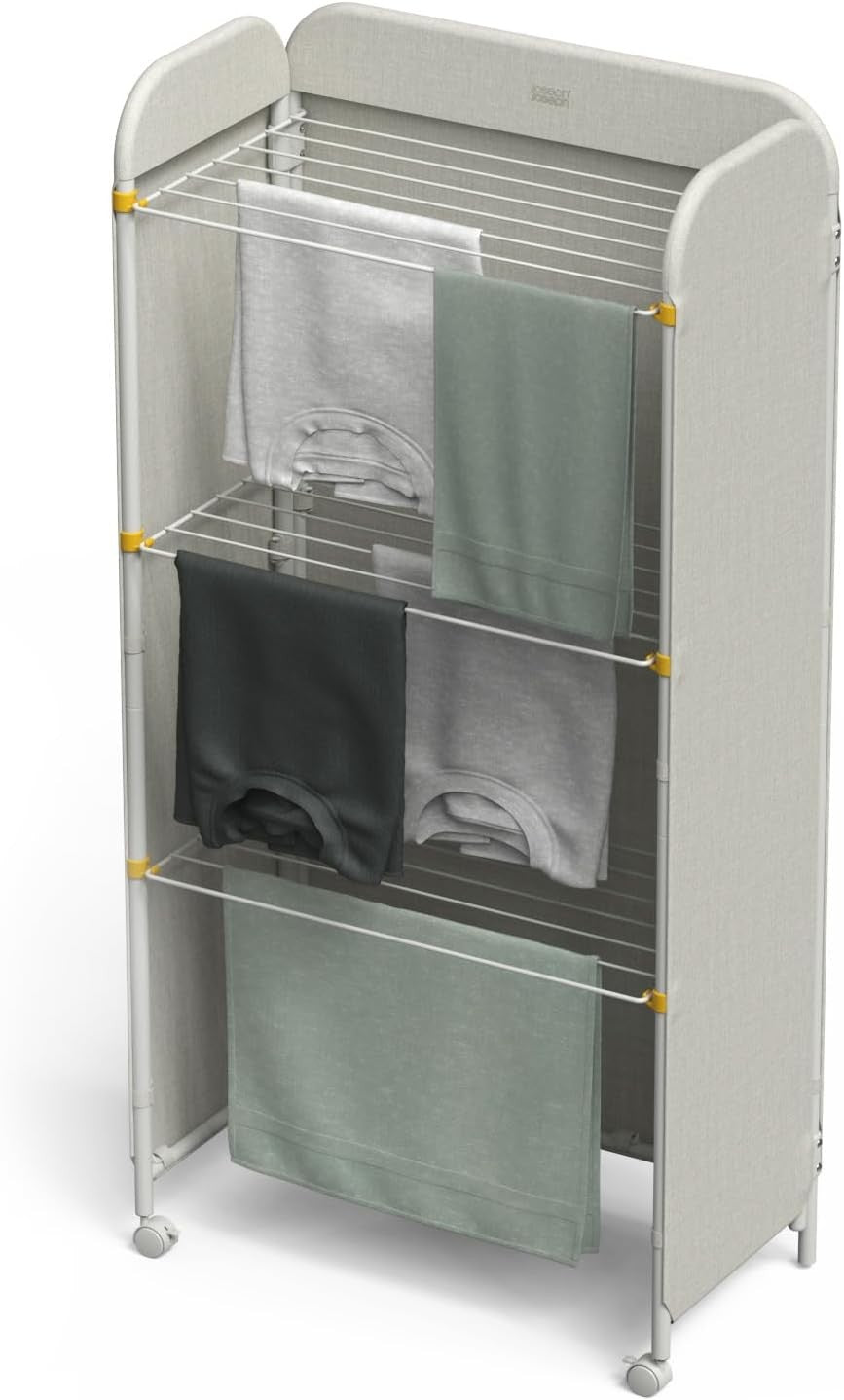 3 Tier Indoor Clothes Airer with Fabric Cover Wheels Heavy Duty Folding Rack