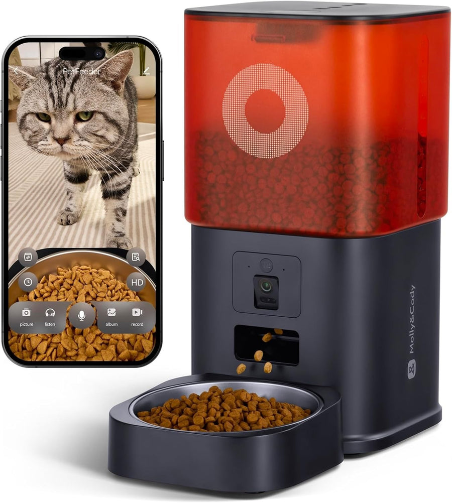 Automatic Pet Feeder WiFi Camera 6L Auto Food Dispenser 2-Way Audio