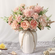 Artificial Peony Flower Arrangement in Vase Pink Luxury Faux Home Decor