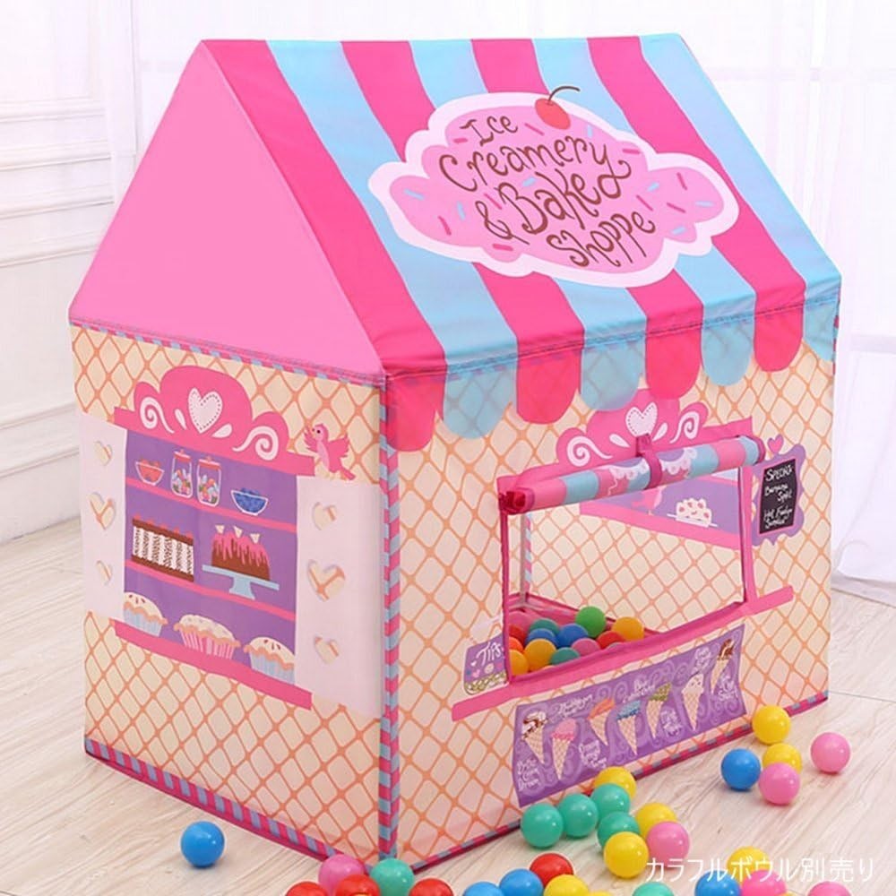 Kids Ice Cream Shop Play Tent Indoor Outdoor Bakery Playhouse Pink