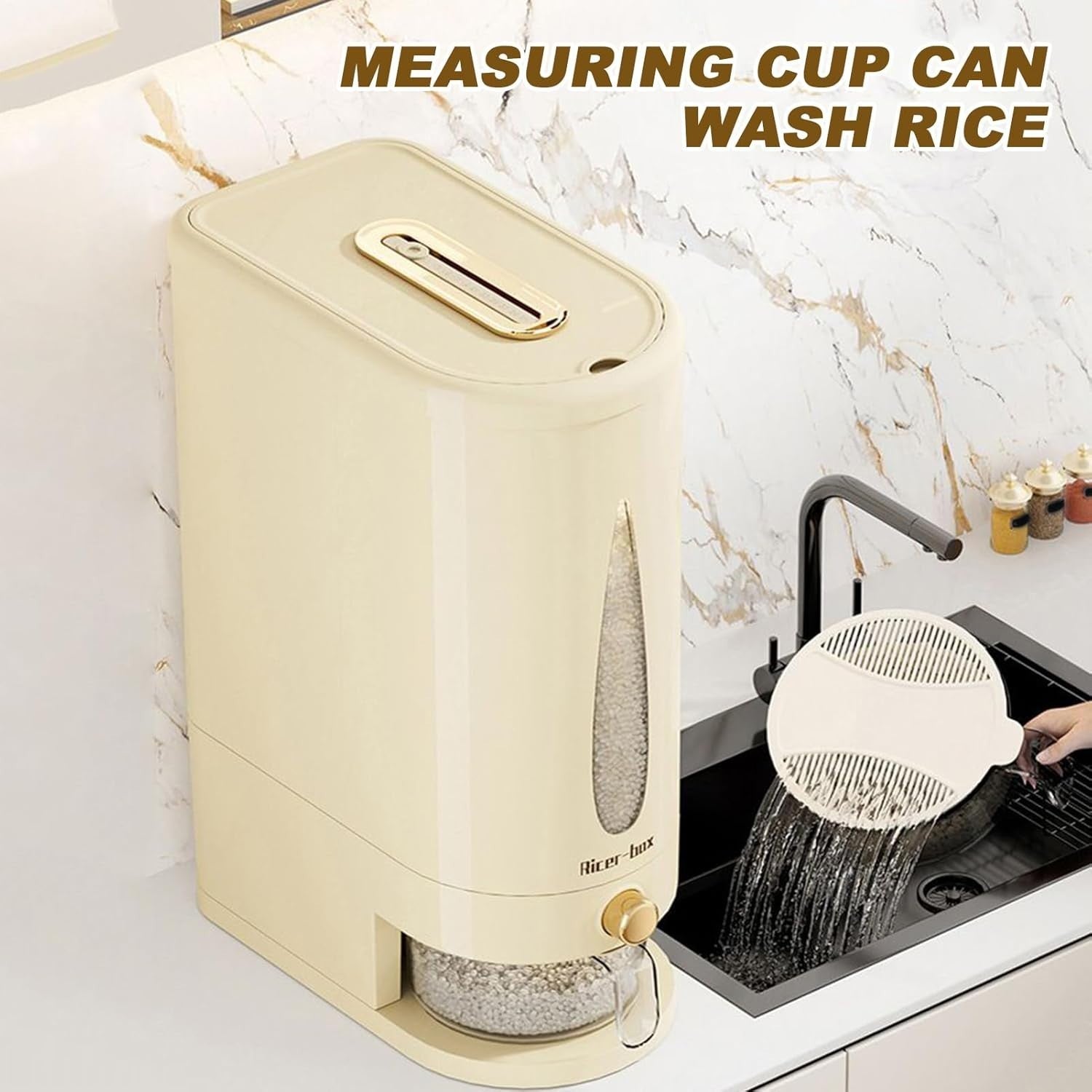 10KG Airtight Rice Dispenser PP Storage Container Pantry Grain Bin