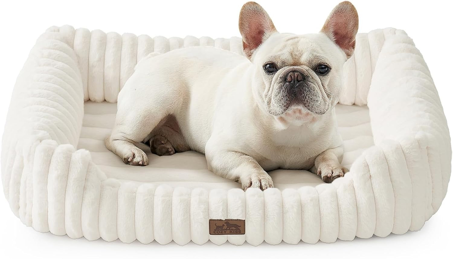 Orthopedic Medium Dog Bed Faux Fur Washable 30x23in