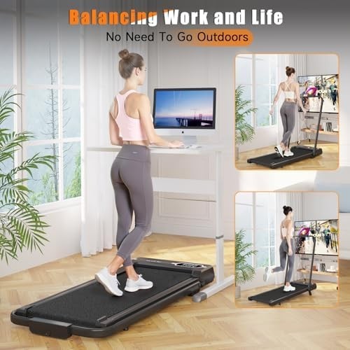 Foldable 7% Incline Walking Pad Treadmill 1-8KM/H Under Desk Home Gym
