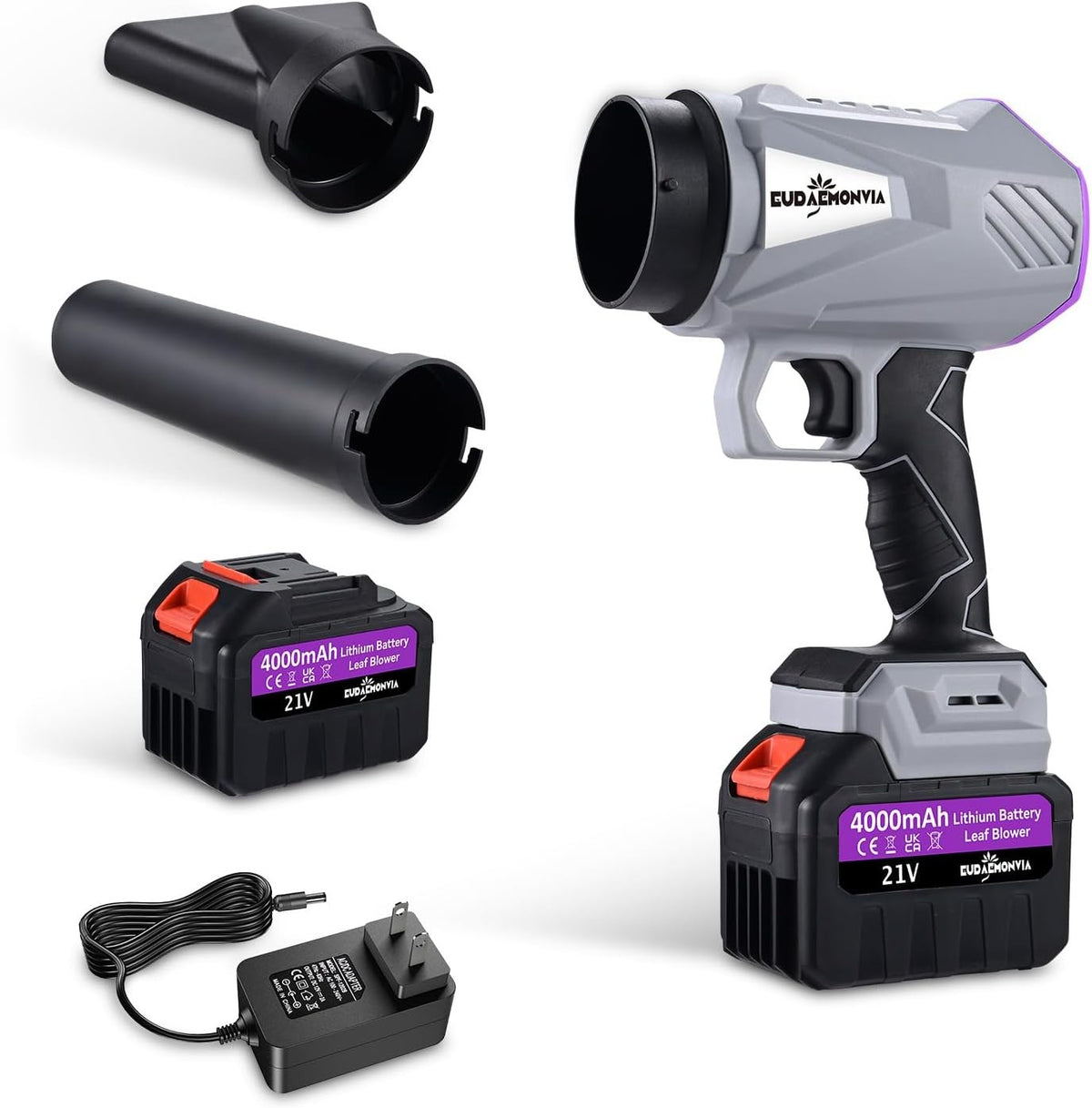 Cordless Leaf Blower 21V Dual Battery 850W Powerful Garden Snow Dust Cleaner