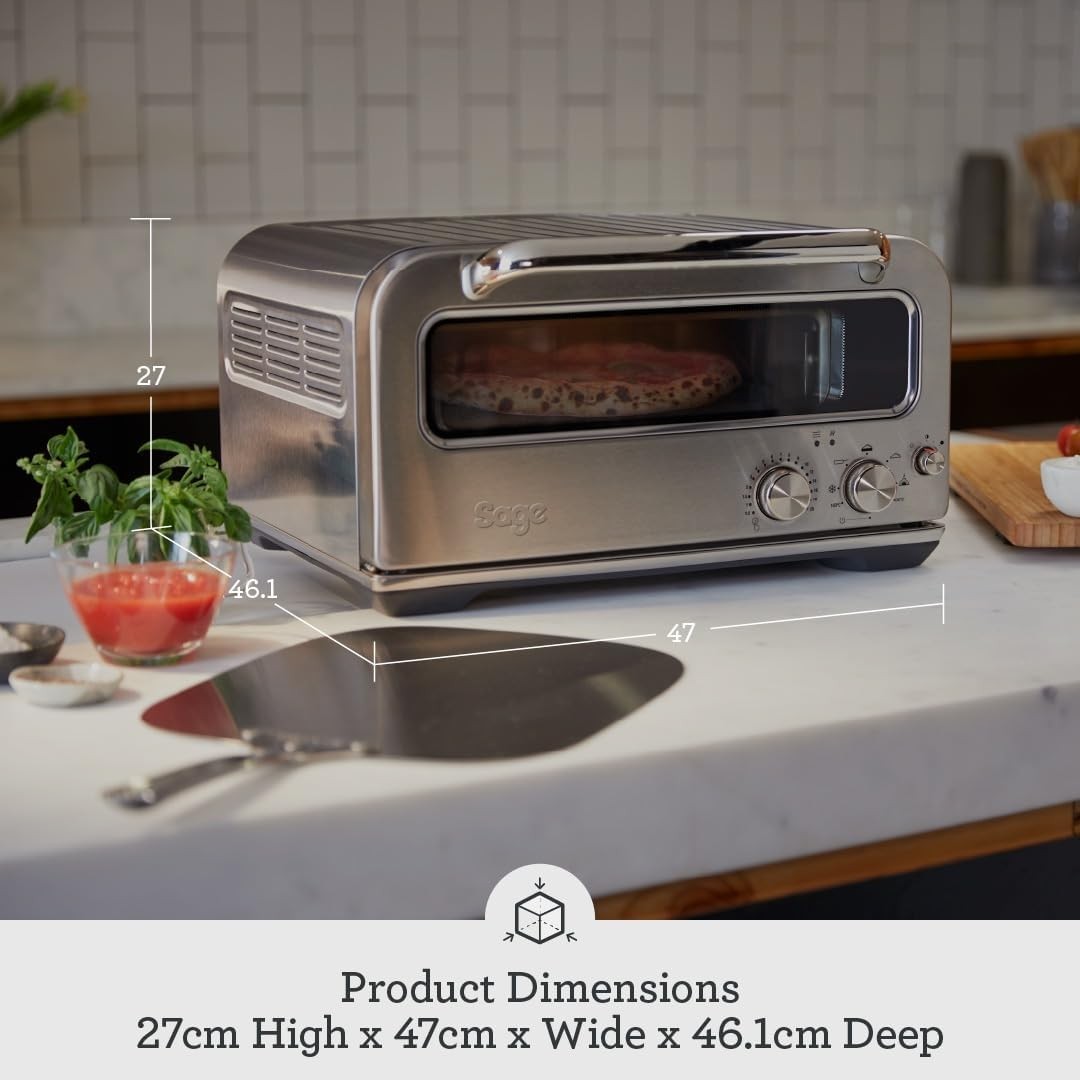 Sage Smart Pizzaiolo Electric Pizza Oven | 400°C Indoor Stone Oven Stainless