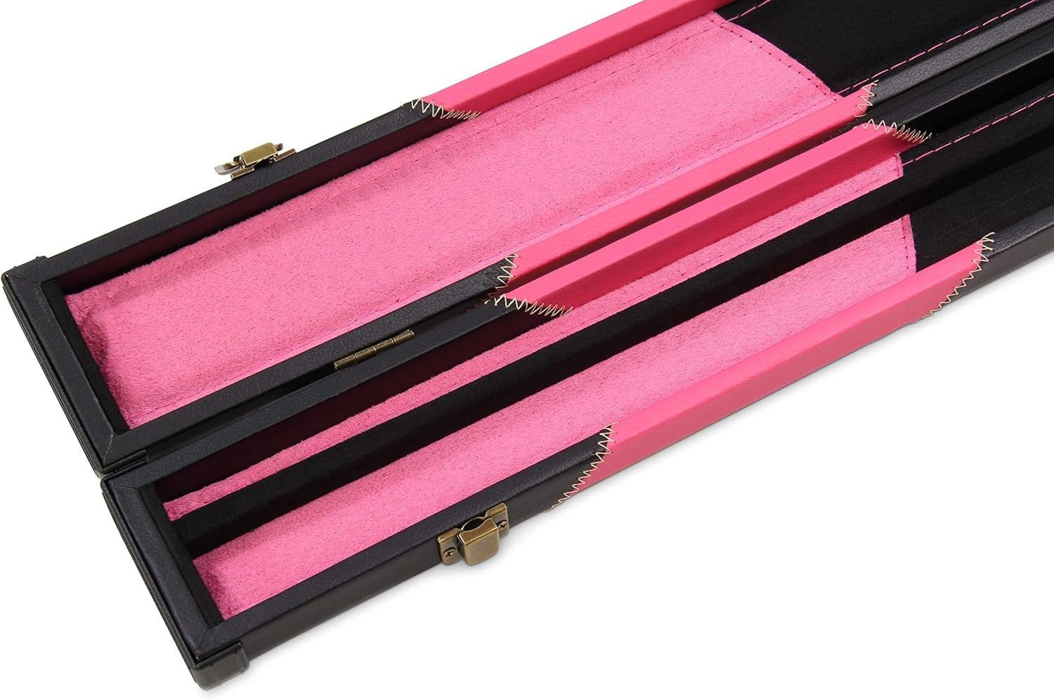 Pink Hard Cue Case for Snooker Pool 2 Piece Centre Joint Deluxe