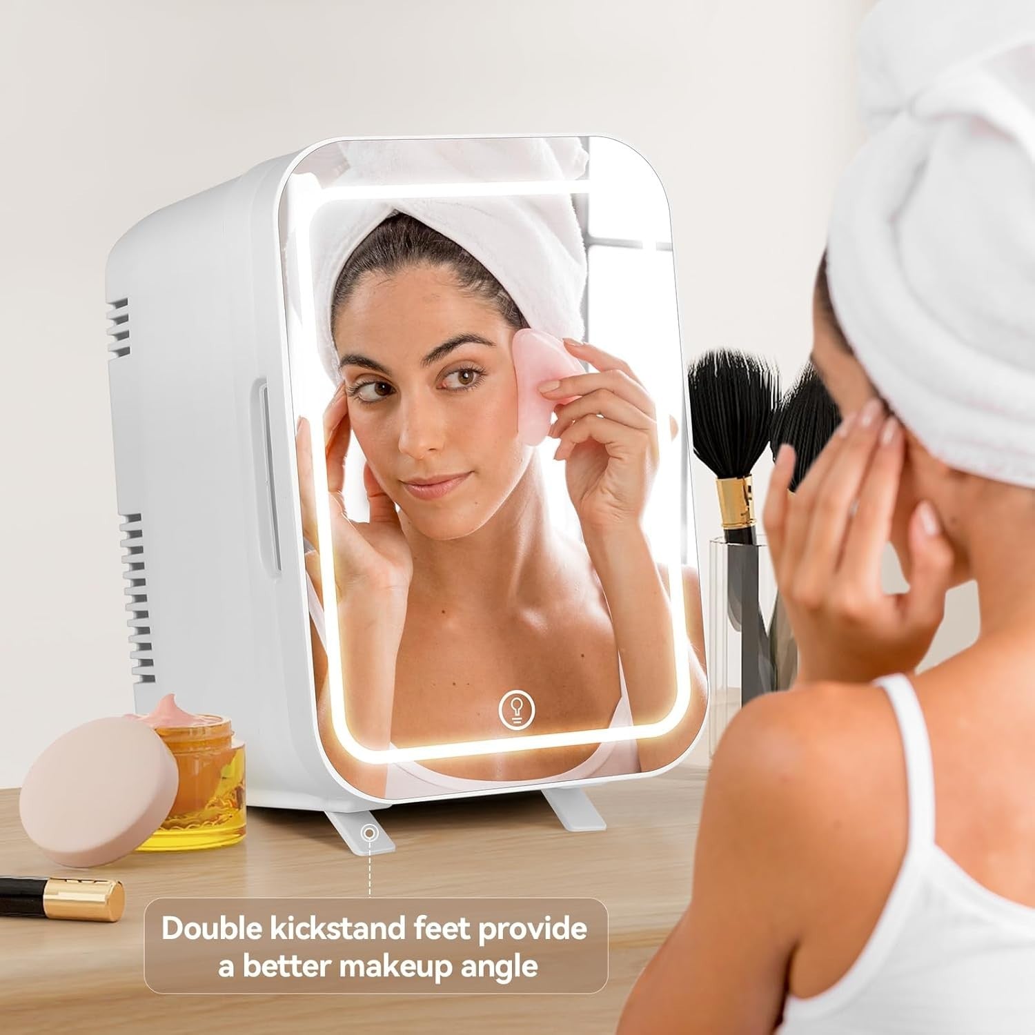 4L Portable Mini Skincare Fridge Cooler & Warmer LED Mirror AC/DC
