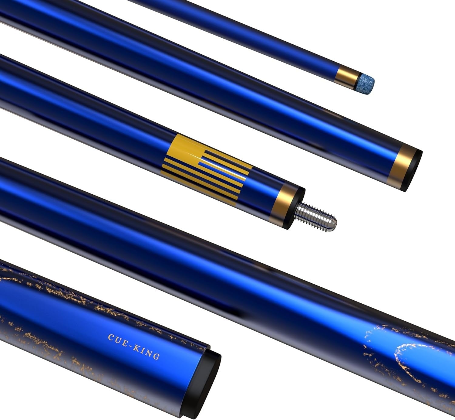 58in Professional Pool Cue 20oz 2 Piece 9.5mm Tip Blue w Case