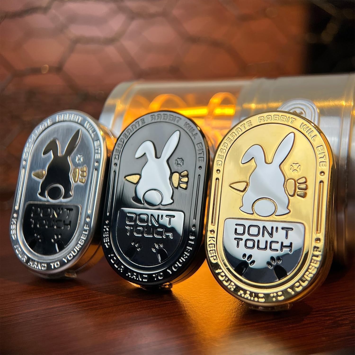 Gold Metal Rabbit Fidget Slider EDC Stress Relief Clicker