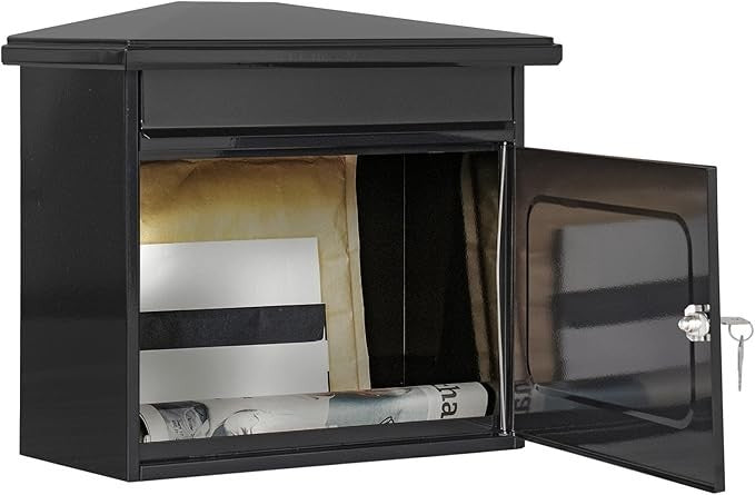 Extra Large Steel Wall Mailbox Lockable A4 Post Box Waterproof Modern Design