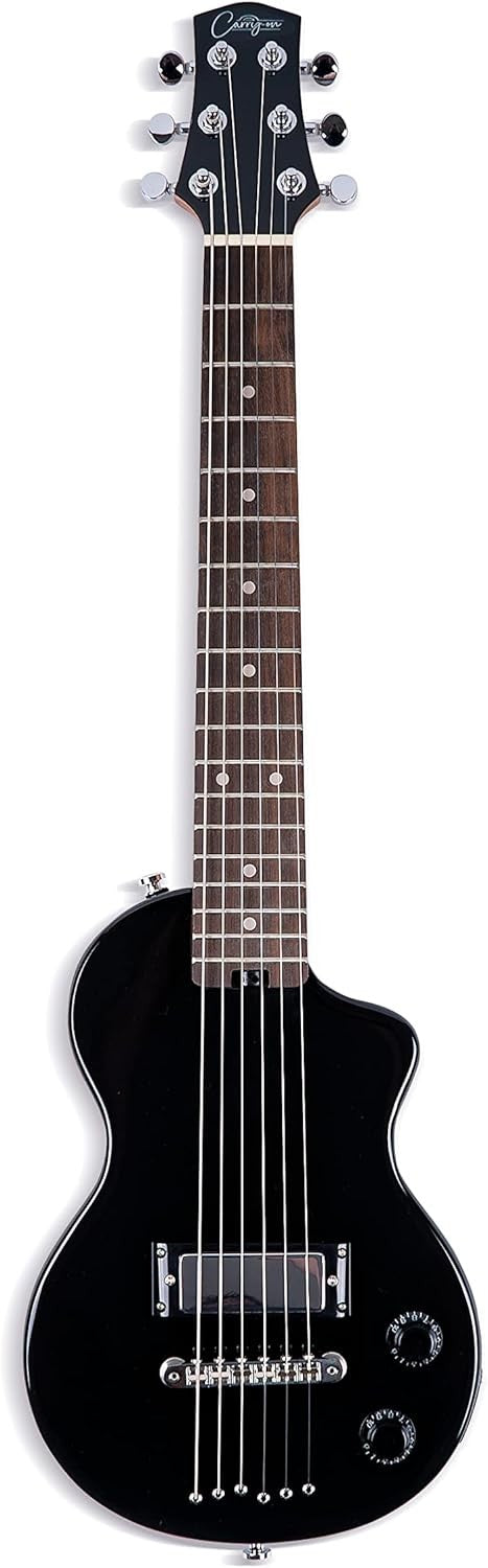 Mini Electric Guitar 3/4 Travel Size Black Beginner Kids Adults