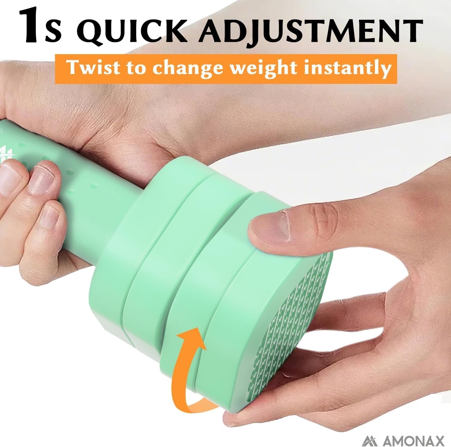 Green Adjustable Dumbbell Pair 2–5lb 4-Level Quick Lock Non-Slip Home Gym