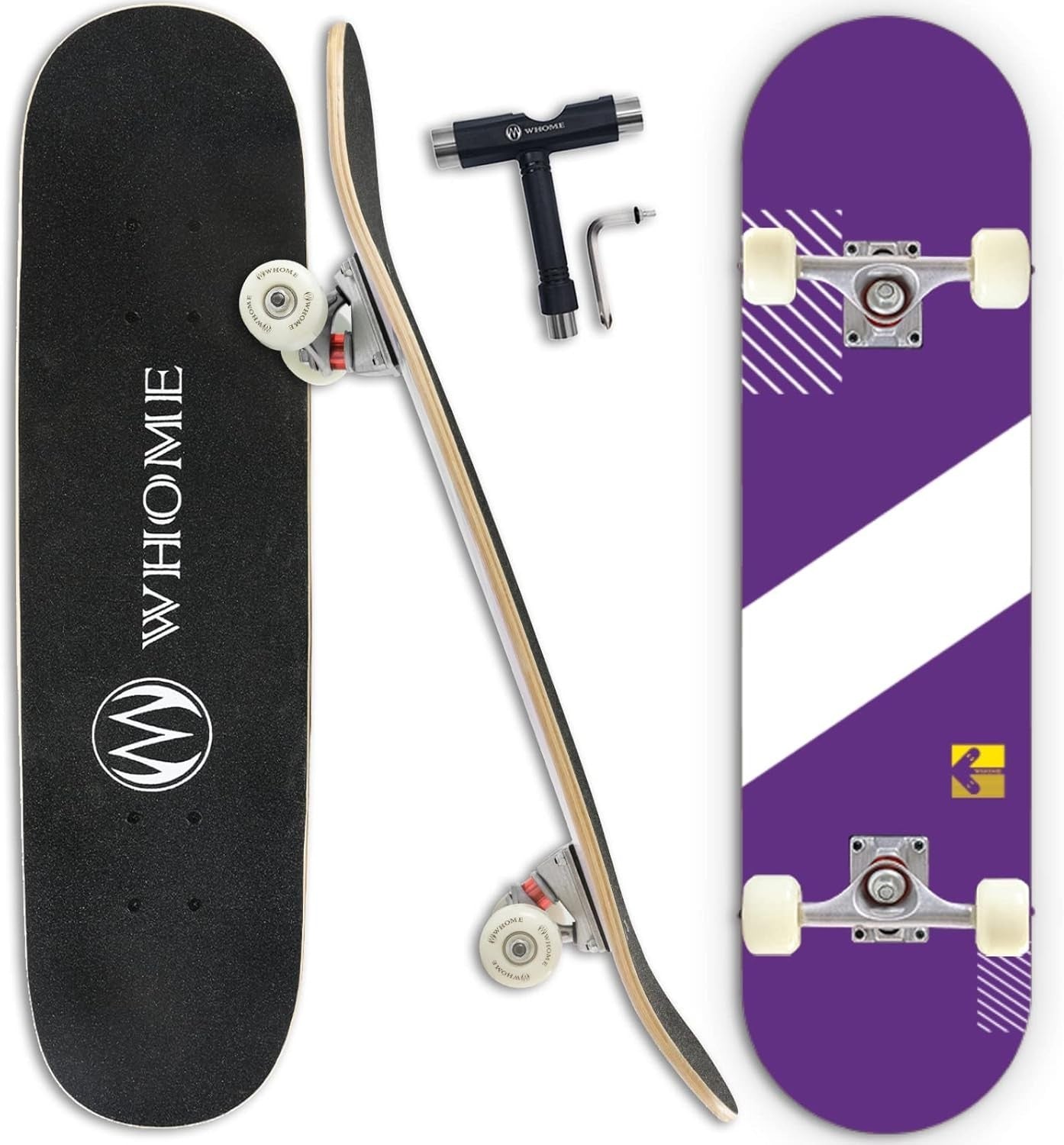 Complete Skateboard 31"x8" Violet Maple Deck ABEC-9 Bearings