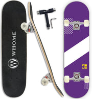 Complete Skateboard 31"x8" Violet Maple Deck ABEC-9 Bearings