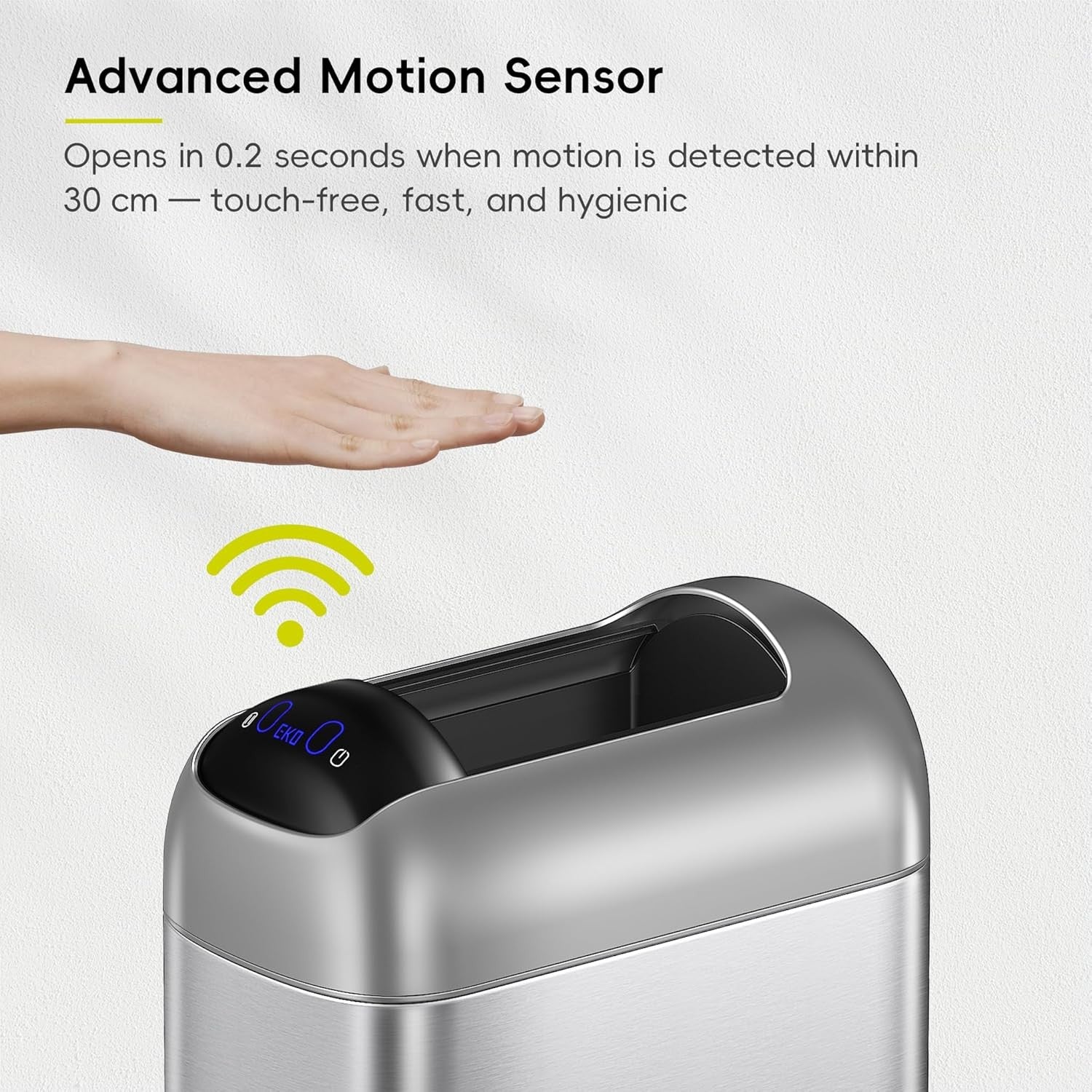 10L Touchless Sensor Trash Can Stainless Steel Slim Soft Close