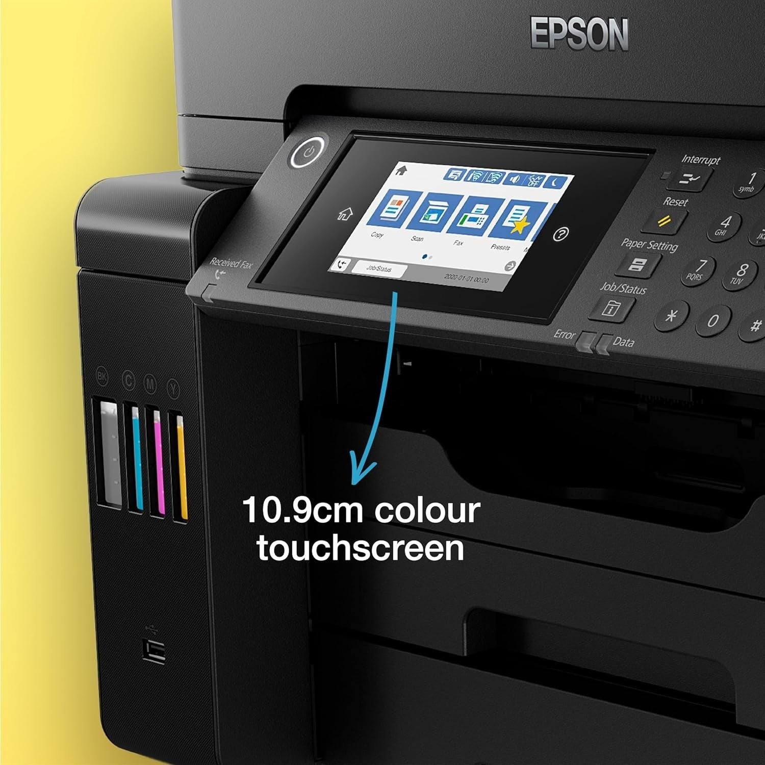 A3+ Black Multifunction Wi-Fi Ink Tank Printer Fax Scan Copy Auto Duplex