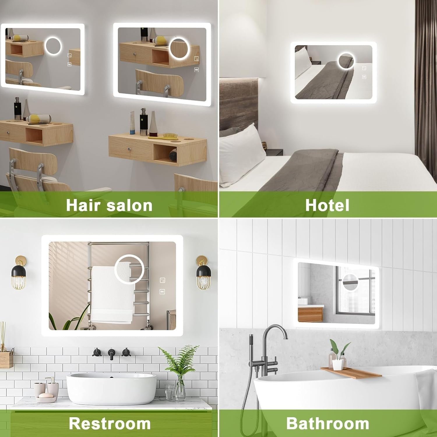 LED Bathroom Vanity Mirror 70x50cm Bluetooth Anti-Fog 3x Magnification