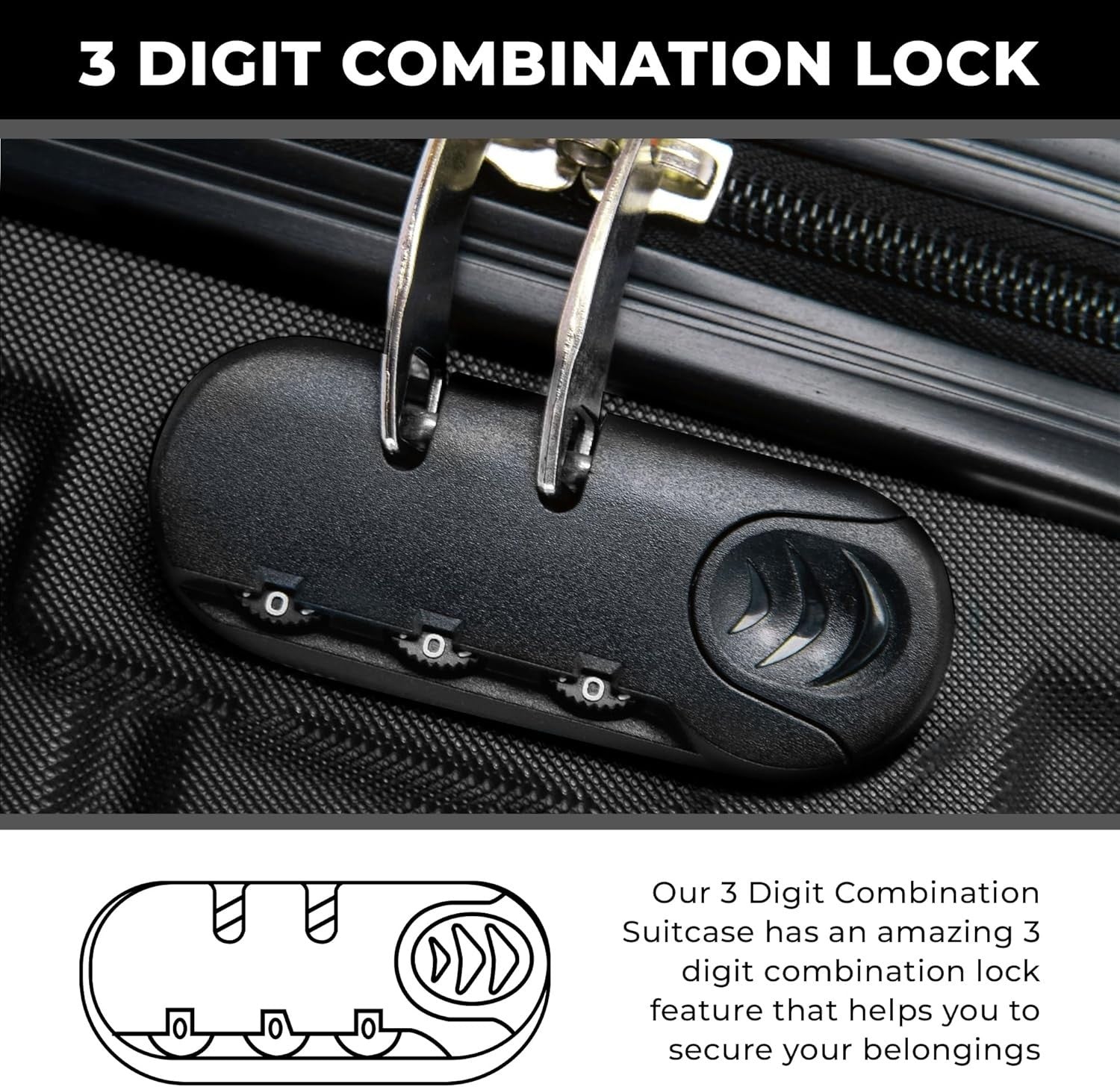 Large 29” Check-In Suitcase ABS Hard Shell 4 Wheel Spinner 100L Lock