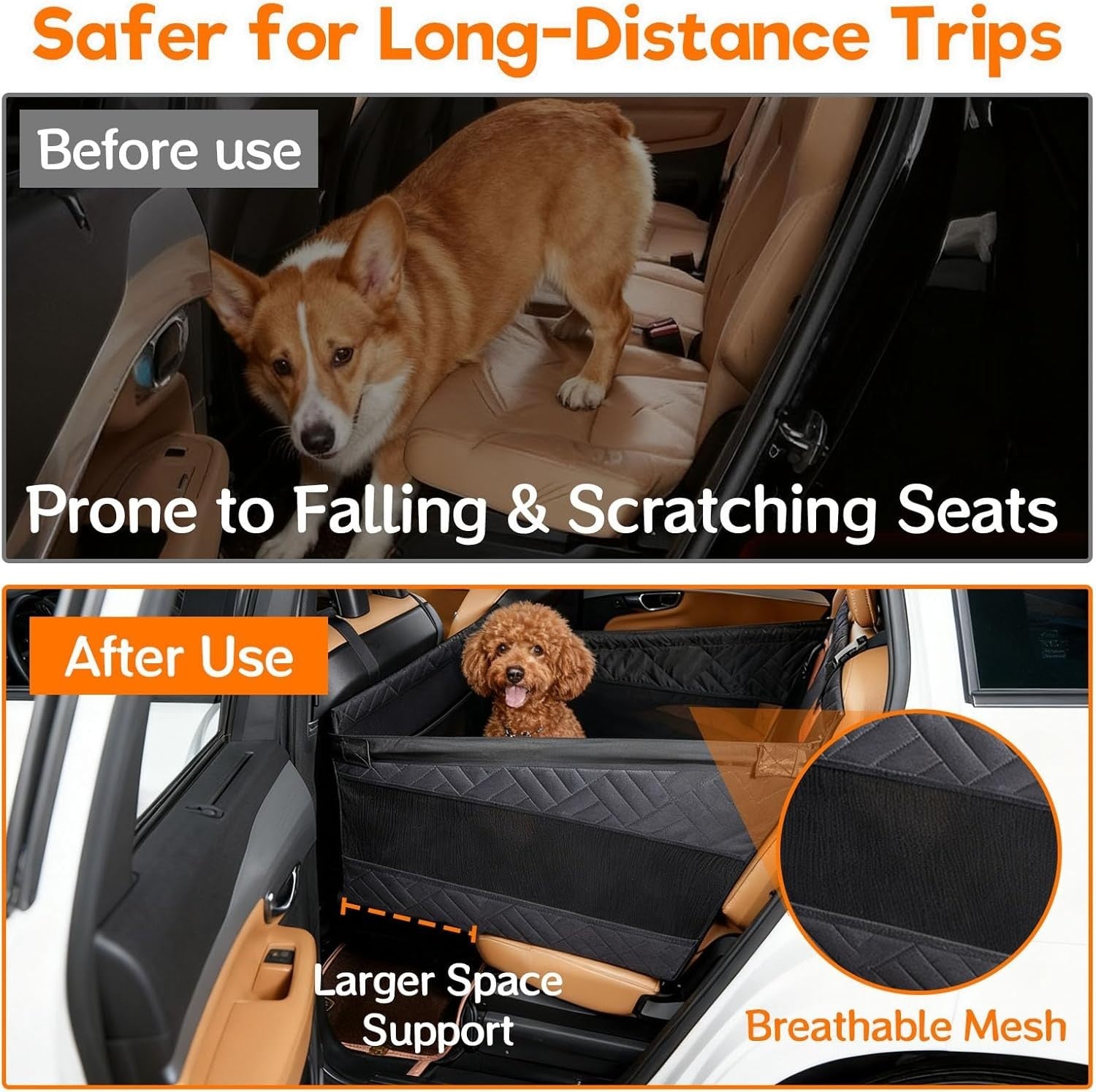 Large Dog Car Seat Waterproof Booster Bed SUV Truck Back Seat Cover