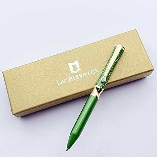 Luxury Crystal Ballpoint Pen Green Metal Executive Gift Box