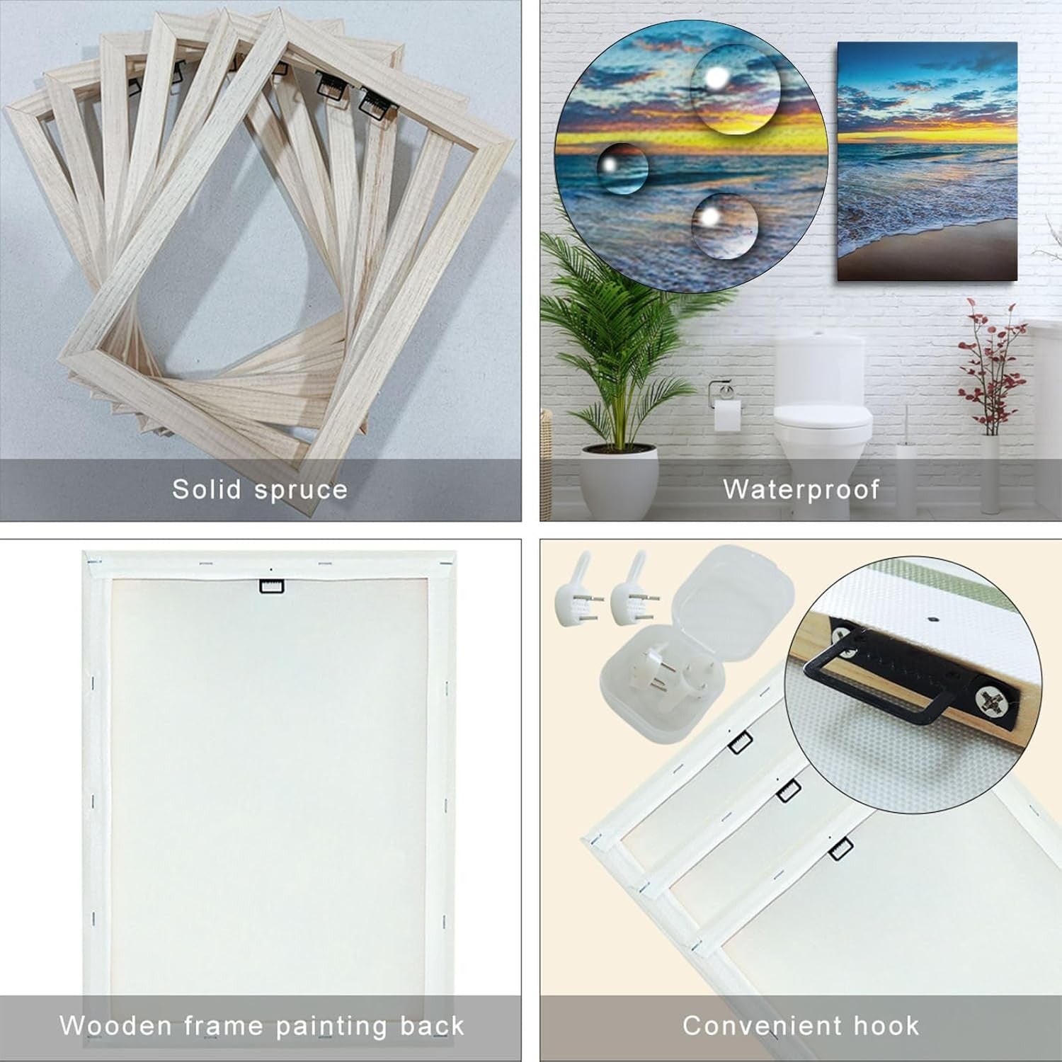 Sunset Beach Wall Art Set of 3 Framed Canvas 12x16in