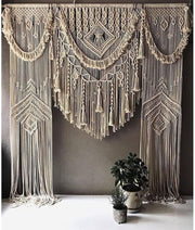 Handmade Macrame Curtain 75x85" Boho Wedding Wall Hanging Decor