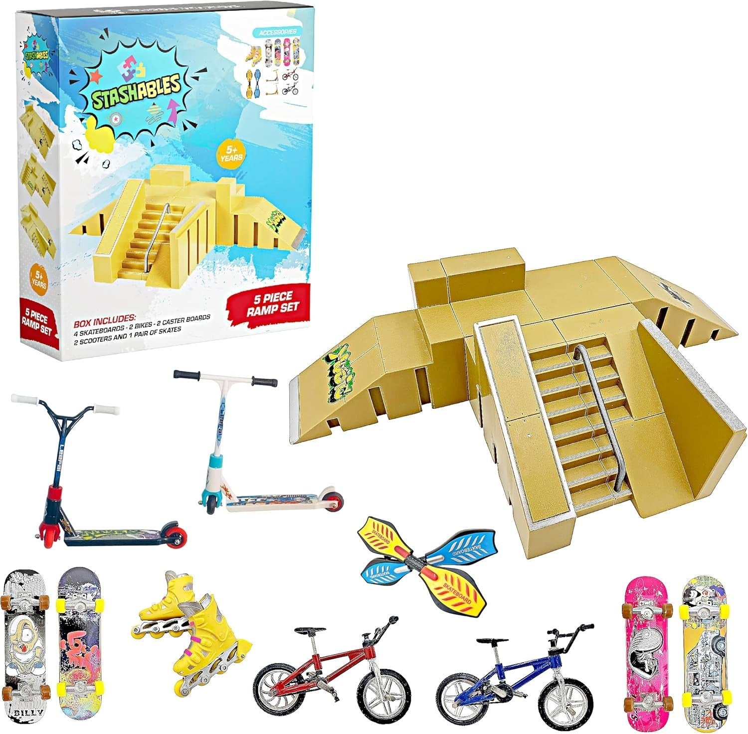 Kids Finger Skatepark Kit 16pc Ramps Boards Indoor Toy