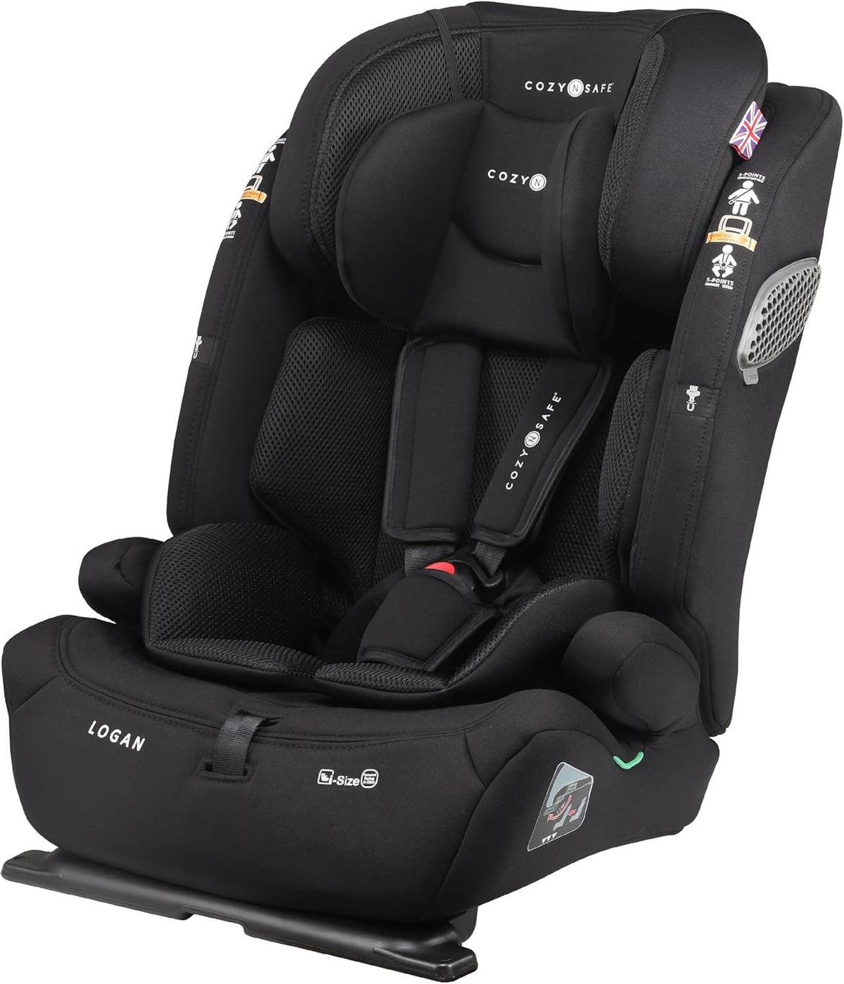 i-Size High Back Car Seat 15m–12Y 5-Point Harness Side Impact Protection