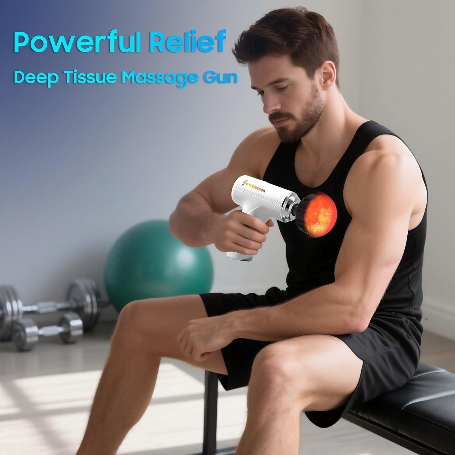 Deep Tissue Massage Gun with Heat Head Portable Percussion Muscle Recovery