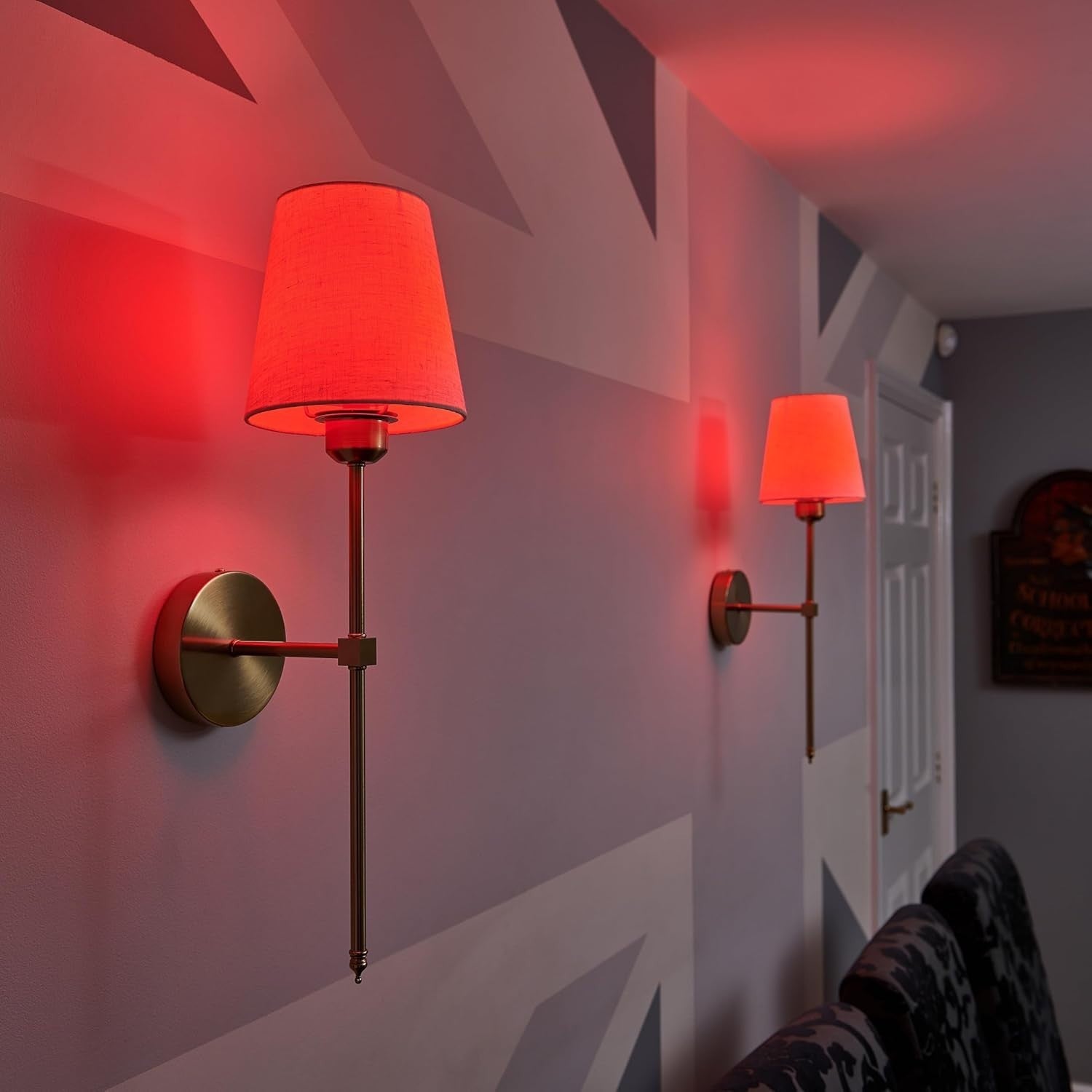 Wireless LED Wall Lights Set of 4, Dimmable Rechargeable Lamps + Remote