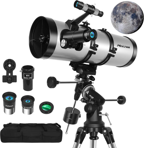 150mm Reflector Telescope for Adults, Equatorial Mount, Tripod, Phone Adapter