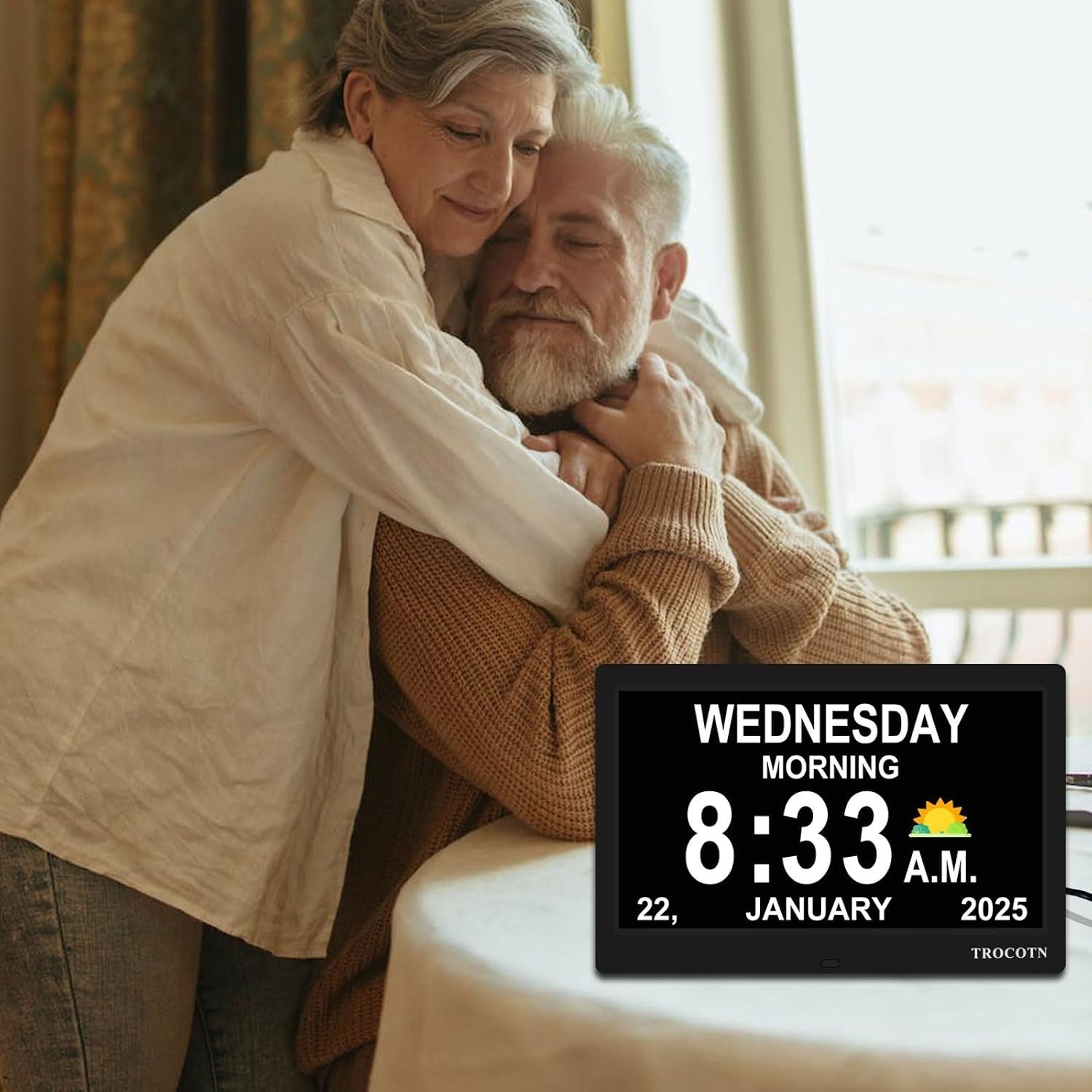 10” Dementia Digital Clock Large Day Date Display Dimming Elderly
