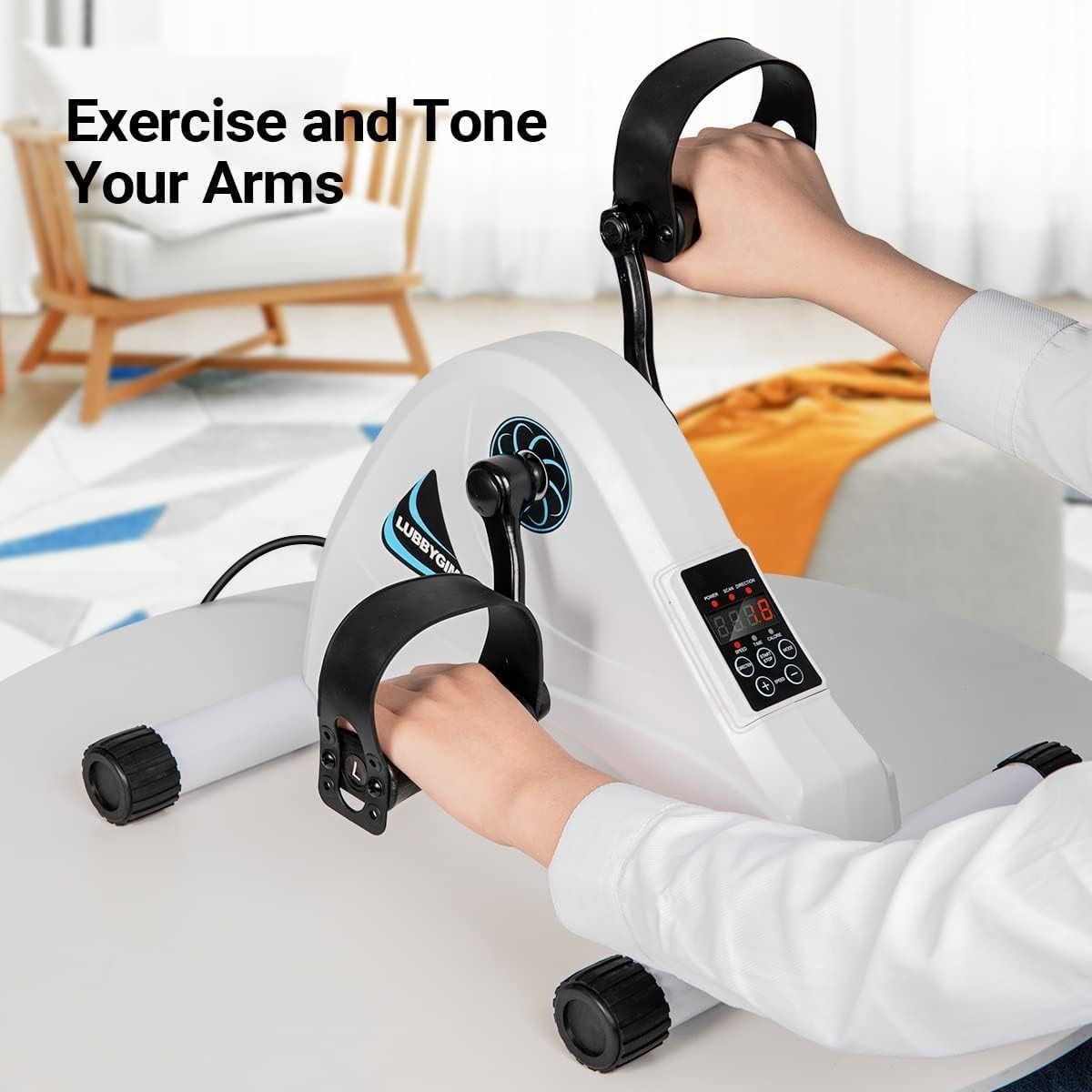 Electric Pedal Exerciser Under Desk Bike Motorized Legs Arms LCD