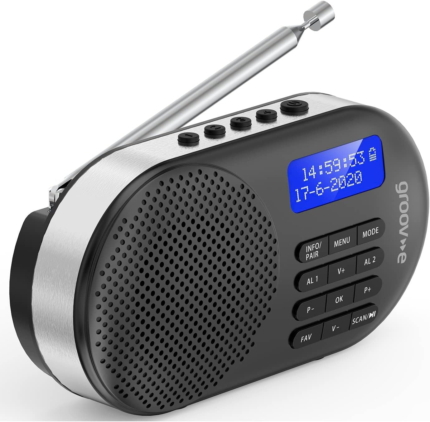 Portable DAB DAB+ FM Digital Radio Bluetooth Alarm Rechargeable LCD