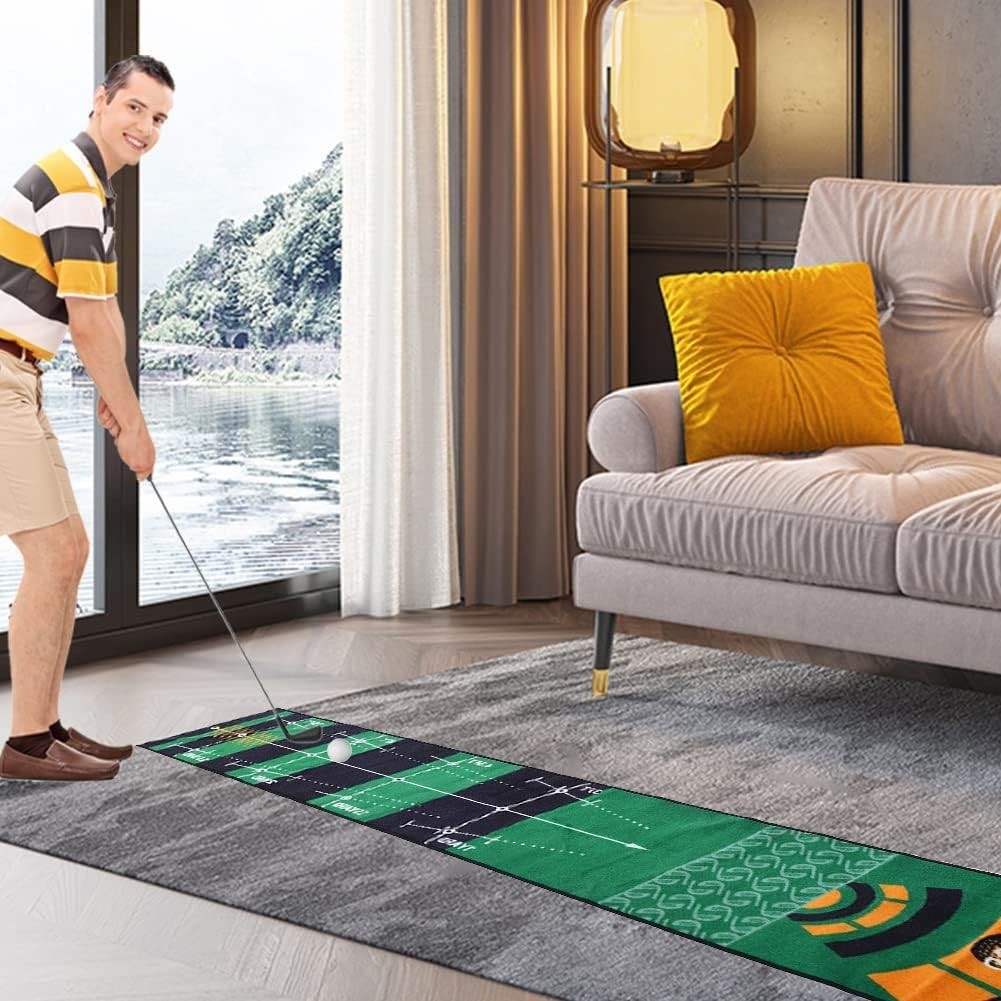 Professional Golf Putting Mat Trainer Indoor Practice Green Return Ball