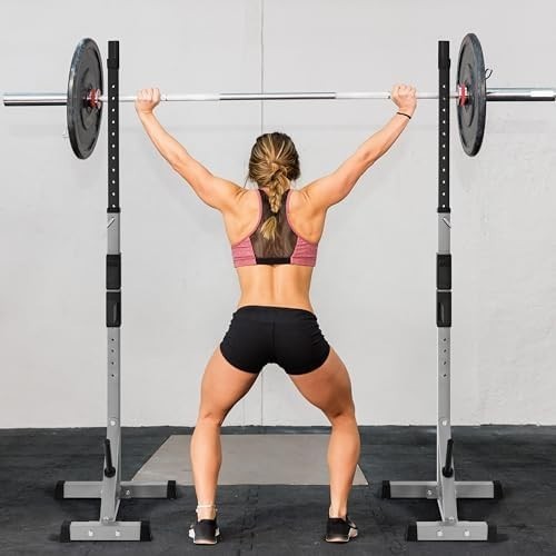 Adjustable Squat Rack Barbell Stand with Dip Station Home Gym Heavy Duty