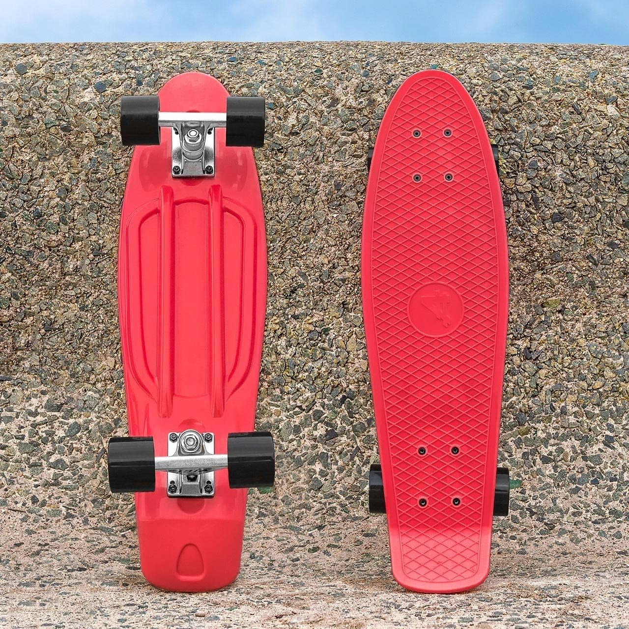 Mini Cruiser Skateboard 22/27in Lightweight Non Slip Deck Smooth PU Wheels ABEC