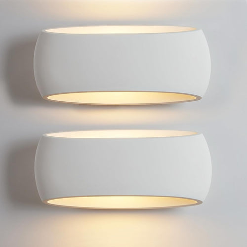 Modern White Wall Lights Uplight Downlight Plaster 2 Pack | 38cm XL